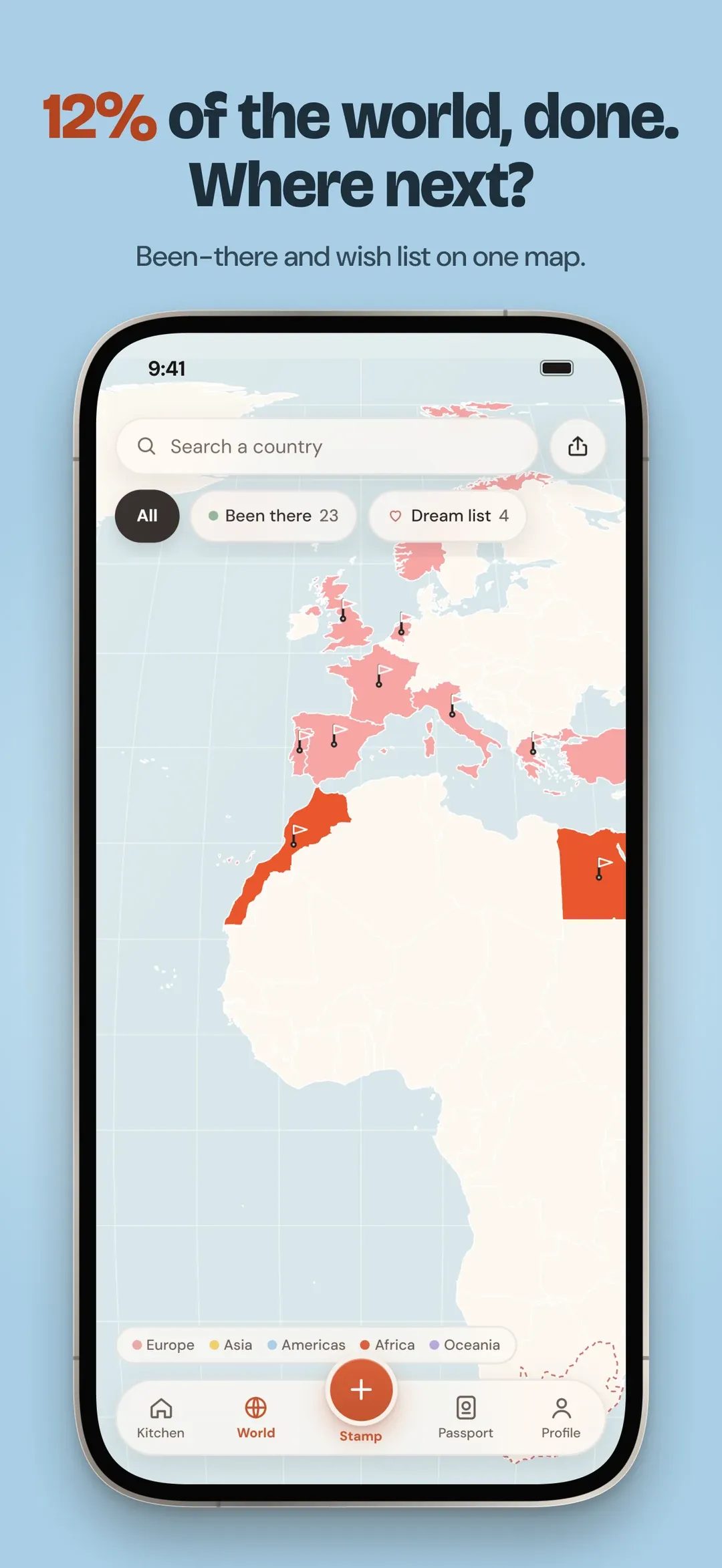 12% of the world, done: the world map of visited countries