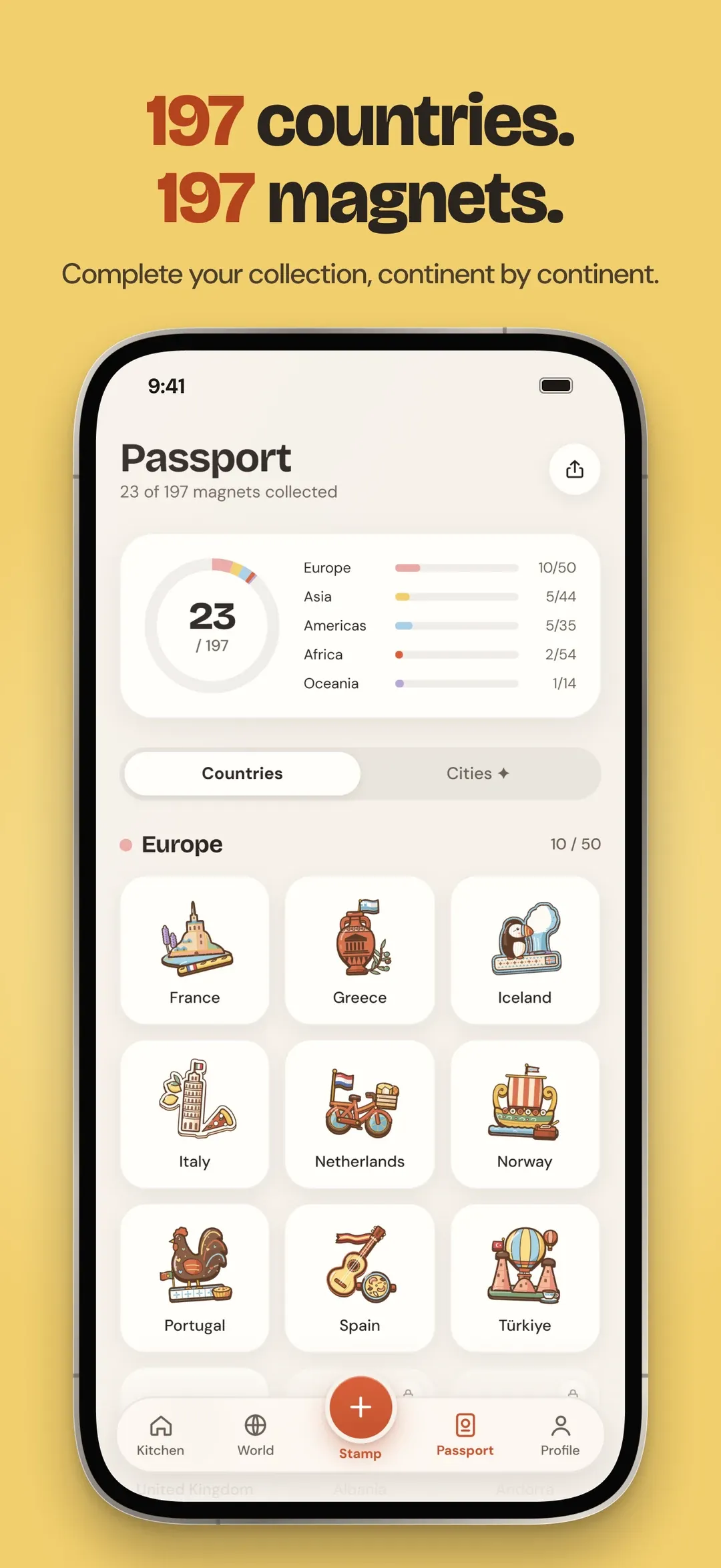 197 countries, 197 magnets: the passport of collected magnets